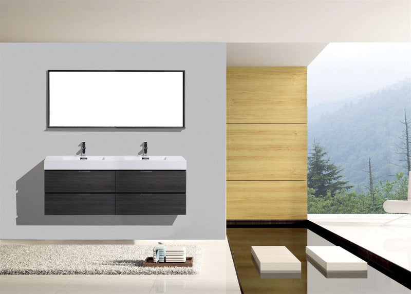 Kube Bath Bliss 80" Double Sink Gray Oak Wall Mount Modern Bathroom Vanity - BSL80D-GO