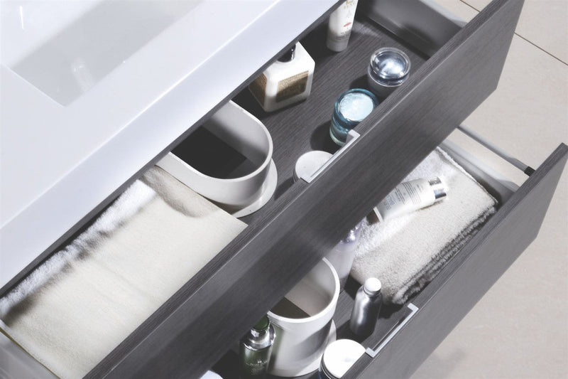 Kube Bath Bliss 80" Double Sink Gray Oak Wall Mount Modern Bathroom Vanity - BSL80D-GO
