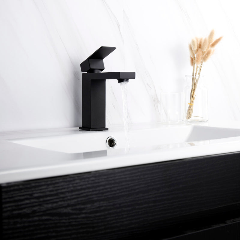 Pearl BELLO II Single Hole Lav. Faucet w. Push Drain Matte Black GBF821B-MB