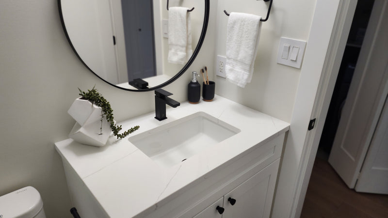Pearl BELLO II Single Hole Lav. Faucet w. Push Drain Matte Black GBF821B-MB