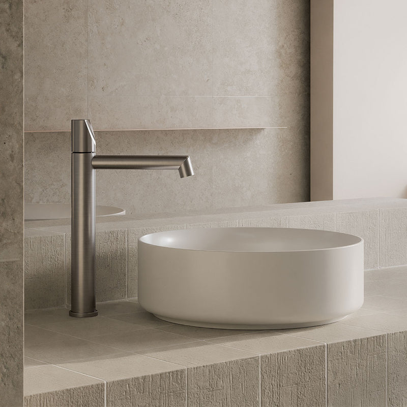 Rubi Moon Vessel Lav. Faucet With Push Drain Stainless Steel - RMO11XIX