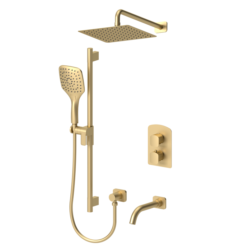 Tenzo Delano T-Box Kit 3 Functions Thermo Brushed Gold Finish - DET33-501115-BG