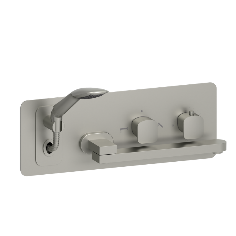 Tenzo Delano Wall Mount Tub Faucet With Swivel Spout Brushed Nickel - DET74-BN