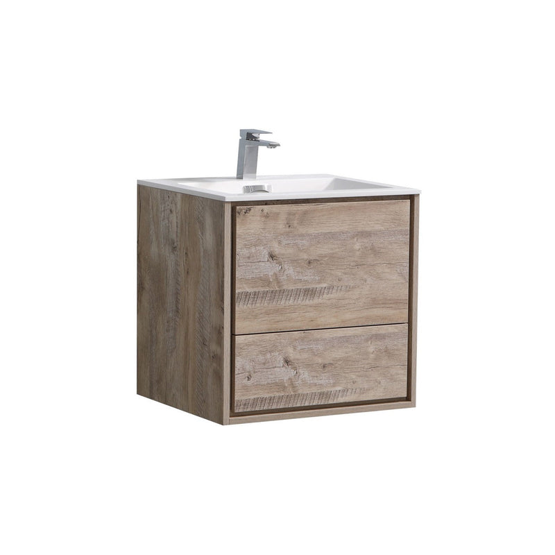 Kube Bath DeLusso 24" Nature Wood Wall Mount Modern Bathroom Vanity - DL24-NW