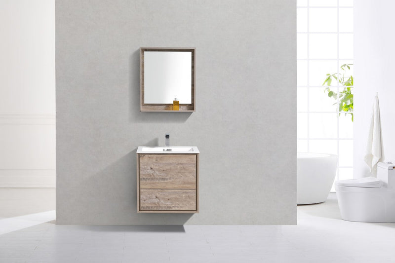 Kube Bath DeLusso 24" Nature Wood Wall Mount Modern Bathroom Vanity - DL24-NW