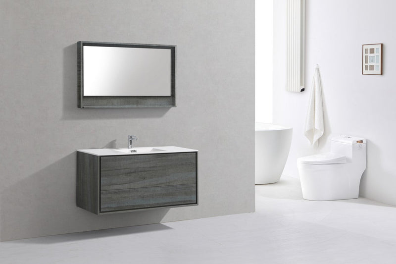 Kube Bath DeLusso 48" Single Sink Ocean Gray Wall Mount Modern Bathroom Vanity - DL48S-BE