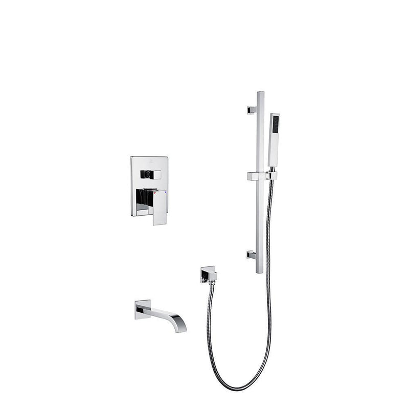 Pearl Ethan II Shower Set 6 Pressure Balance Tub Shower Faucet Hand Shower and Tub Spout Chrome GBBE-SET6-B
