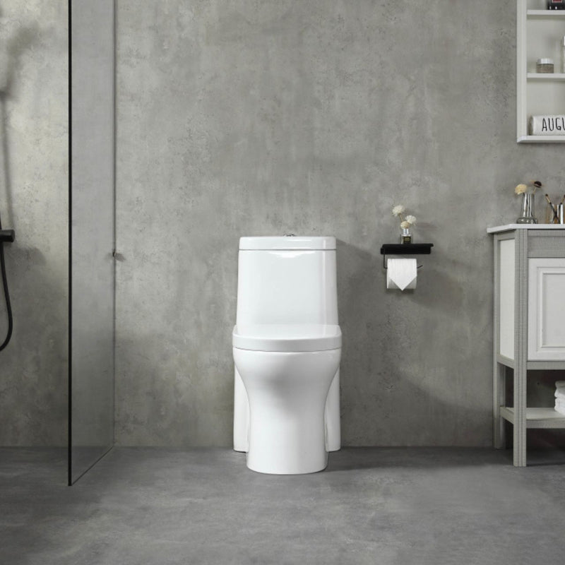 Pearl Fisher Elongated Chair Height 1-Piece 4L/6L Dual Flush Toilet with Soft Close Seat - GBW732B