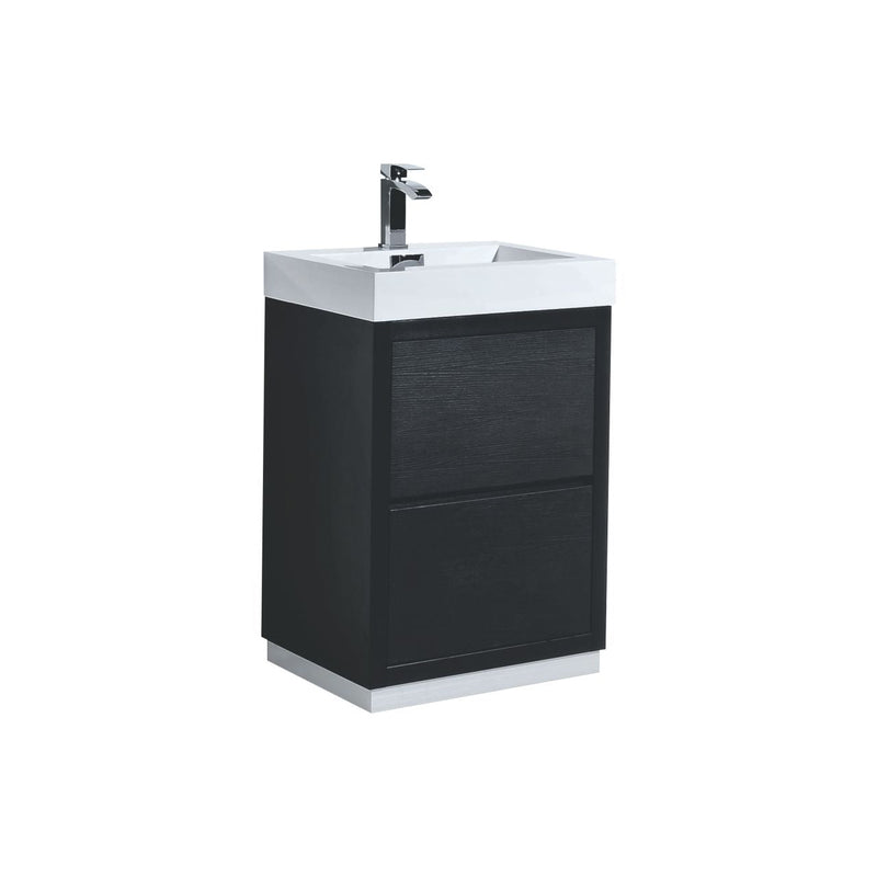Kube Bath Bliss 24" Black Free Standing Modern Bathroom Vanity - FMB24-BK
