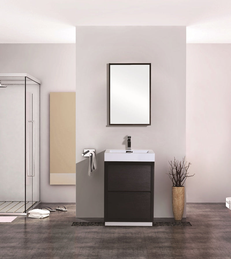 Kube Bath Bliss 24" Black Free Standing Modern Bathroom Vanity - FMB24-BK