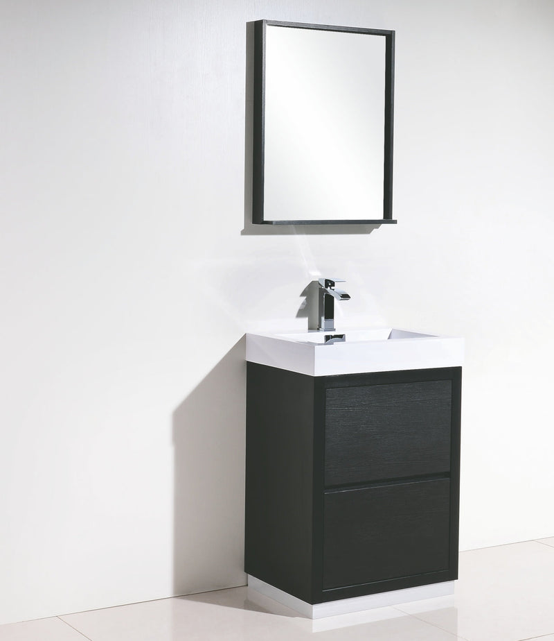 Kube Bath Bliss 24" Black Free Standing Modern Bathroom Vanity - FMB24-BK