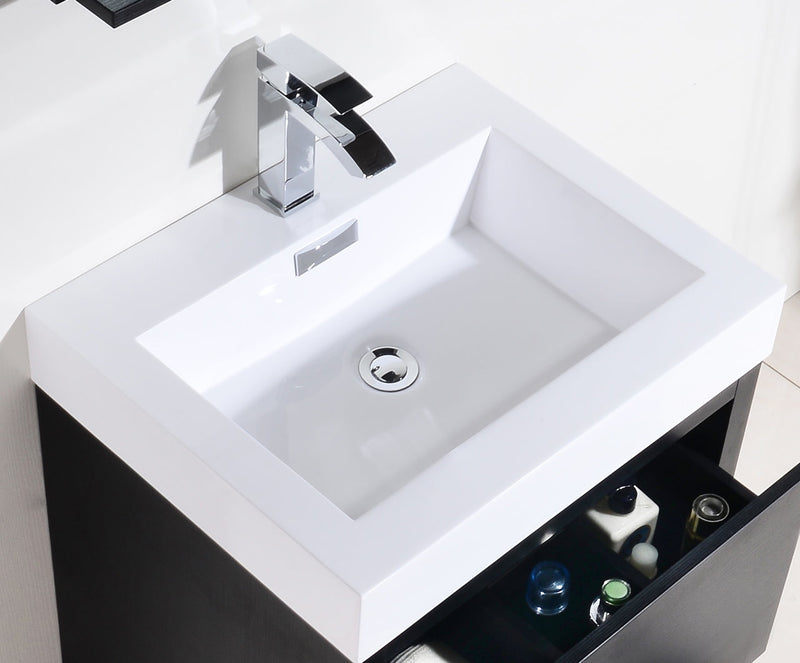 Kube Bath Bliss 24" Black Free Standing Modern Bathroom Vanity - FMB24-BK