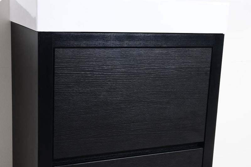 Kube Bath Bliss 24" Black Free Standing Modern Bathroom Vanity - FMB24-BK