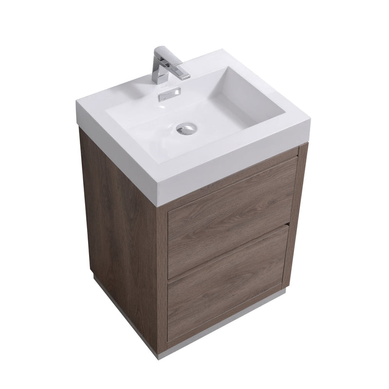 Kube Bath Bliss 24" Butternut Free Standing Modern Bathroom Vanity - FMB24-BTN