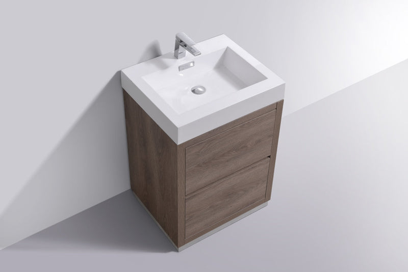 Kube Bath Bliss 24" Butternut Free Standing Modern Bathroom Vanity - FMB24-BTN