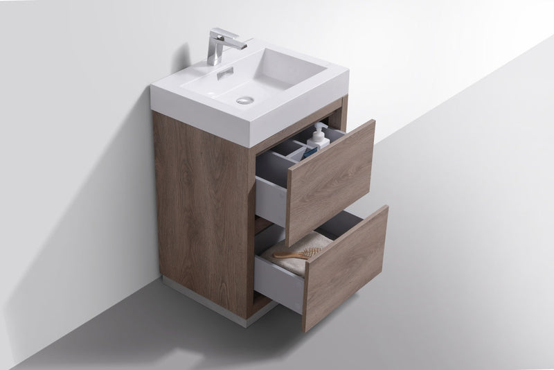 Kube Bath Bliss 24" Butternut Free Standing Modern Bathroom Vanity - FMB24-BTN