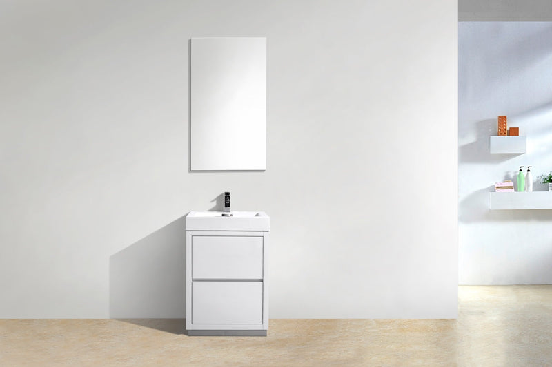 Kube Bath Bliss 24" High Gloss White Free Standing Modern Bathroom Vanity - FMB24-GW