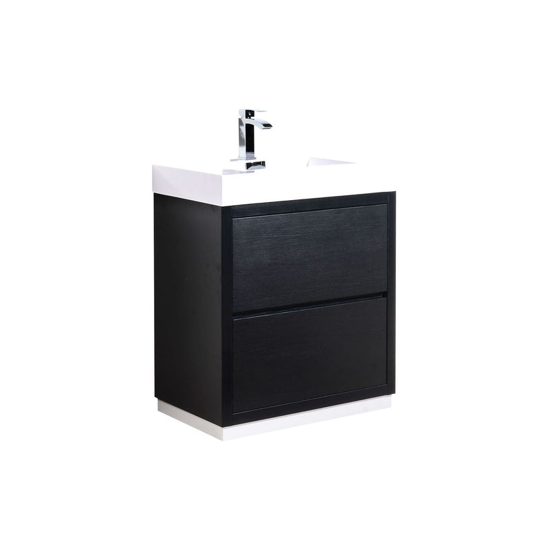 Kube Bath Bliss 30" Black Free Standing Modern Bathroom Vanity - FMB30-BK