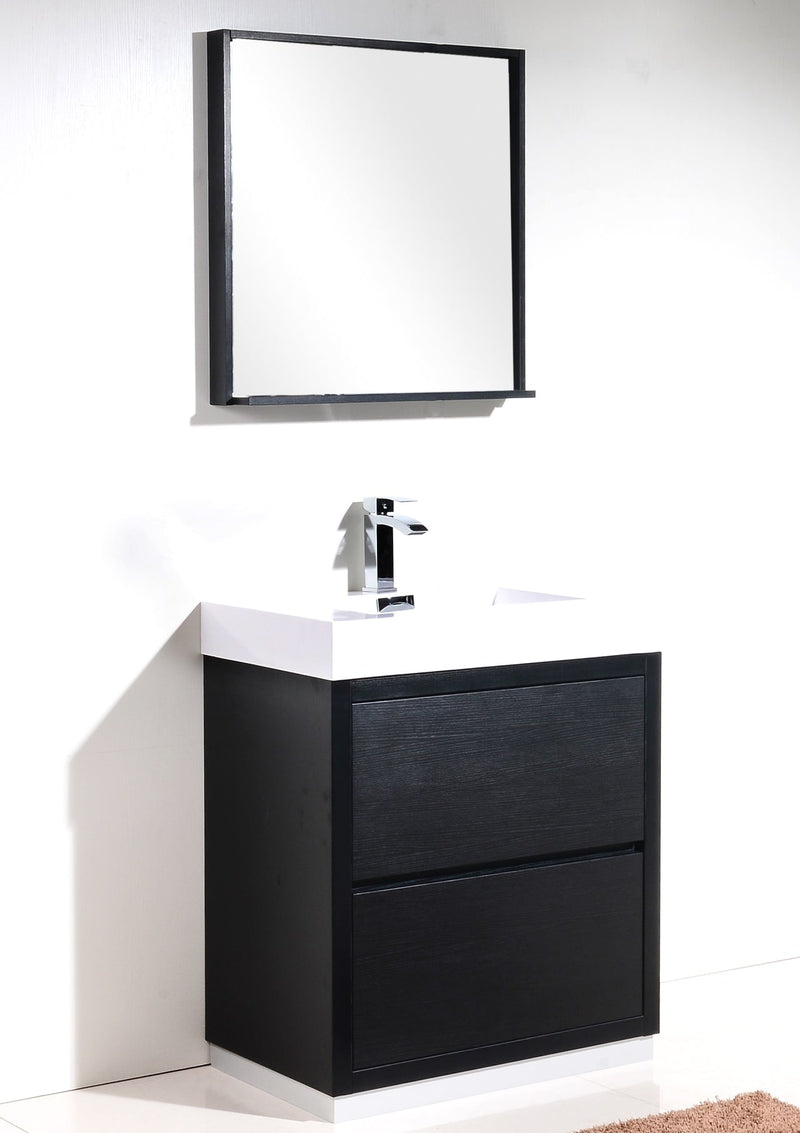 Kube Bath Bliss 30" Black Free Standing Modern Bathroom Vanity - FMB30-BK