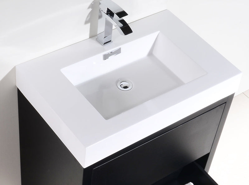 Kube Bath Bliss 30" Black Free Standing Modern Bathroom Vanity - FMB30-BK