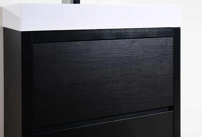 Kube Bath Bliss 30" Black Free Standing Modern Bathroom Vanity - FMB30-BK