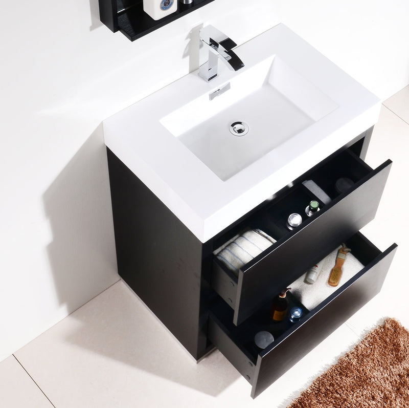 Kube Bath Bliss 30" Black Free Standing Modern Bathroom Vanity - FMB30-BK