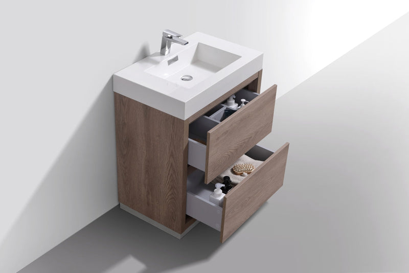 Kube Bath Bliss 30" Butternut Free Standing Modern Bathroom Vanity - FMB30-BTN