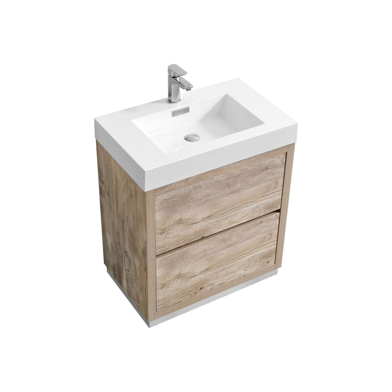Kube Bath Bliss 30" Nature Wood Free Standing Modern Bathroom Vanity - FMB30-NW