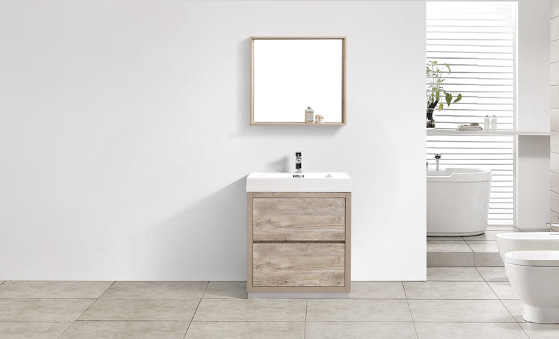Kube Bath Bliss 30" Nature Wood Free Standing Modern Bathroom Vanity - FMB30-NW