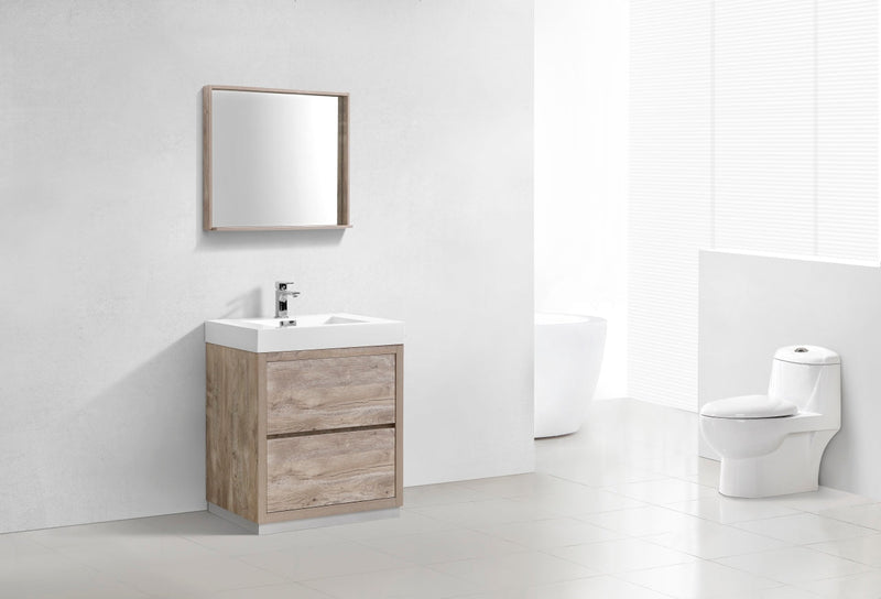 Kube Bath Bliss 30" Nature Wood Free Standing Modern Bathroom Vanity - FMB30-NW