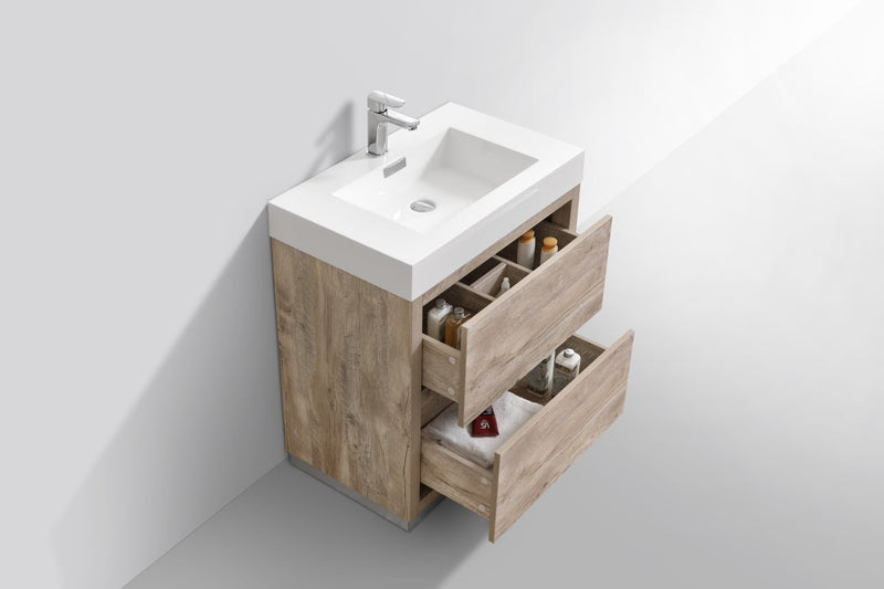 Kube Bath Bliss 30" Nature Wood Free Standing Modern Bathroom Vanity - FMB30-NW