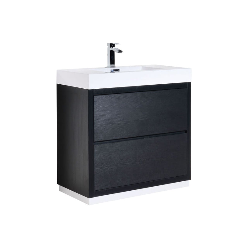 Kube Bath Bliss 36" Black Free Standing Modern Bathroom Vanity - FMB36-BK