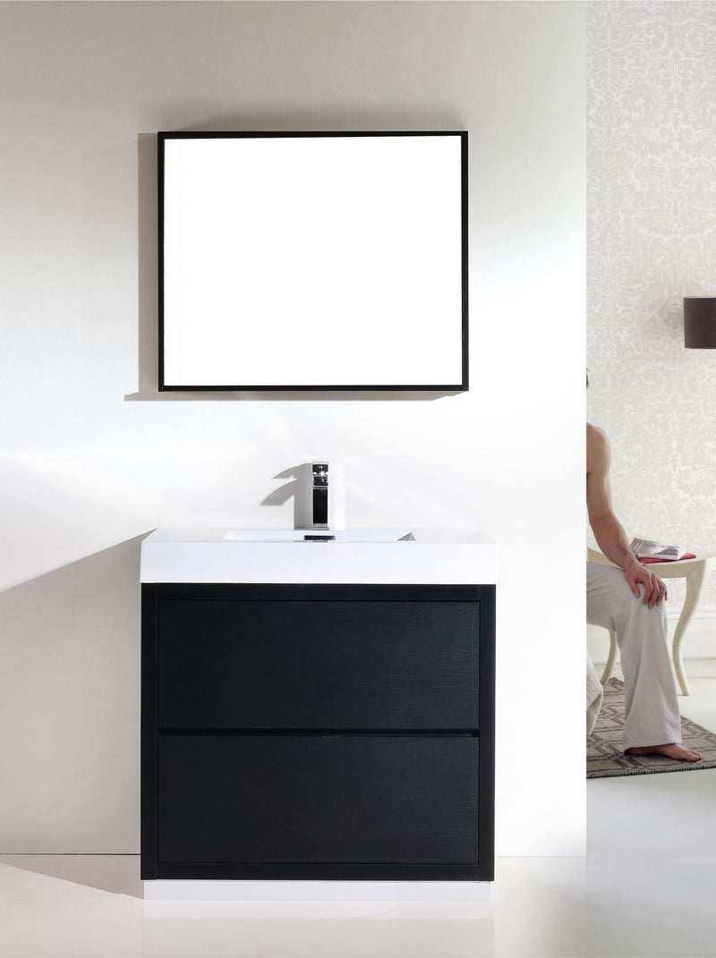 Kube Bath Bliss 36" Black Free Standing Modern Bathroom Vanity - FMB36-BK