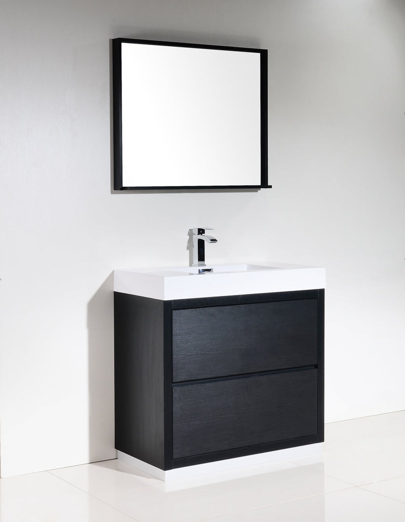 Kube Bath Bliss 36" Black Free Standing Modern Bathroom Vanity - FMB36-BK