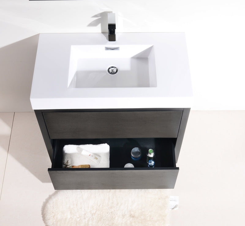 Kube Bath Bliss 36" Black Free Standing Modern Bathroom Vanity - FMB36-BK