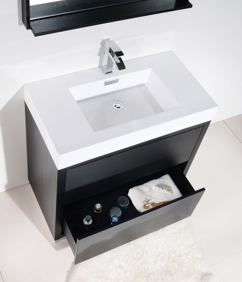 Kube Bath Bliss 36" Black Free Standing Modern Bathroom Vanity - FMB36-BK
