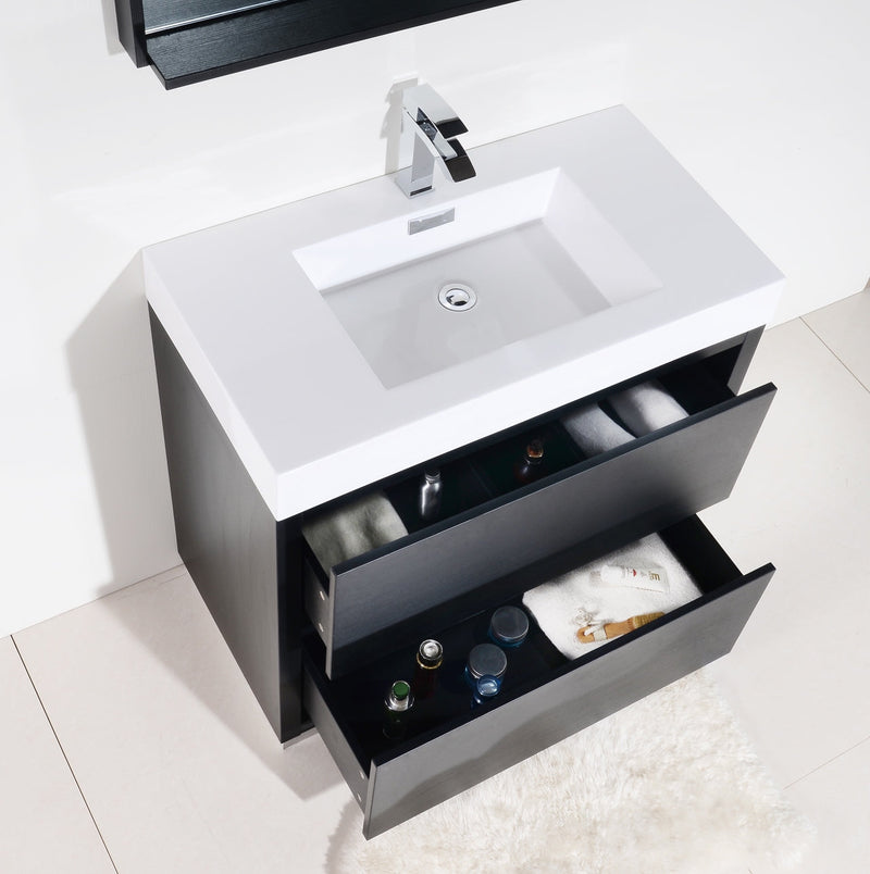 Kube Bath Bliss 36" Black Free Standing Modern Bathroom Vanity - FMB36-BK