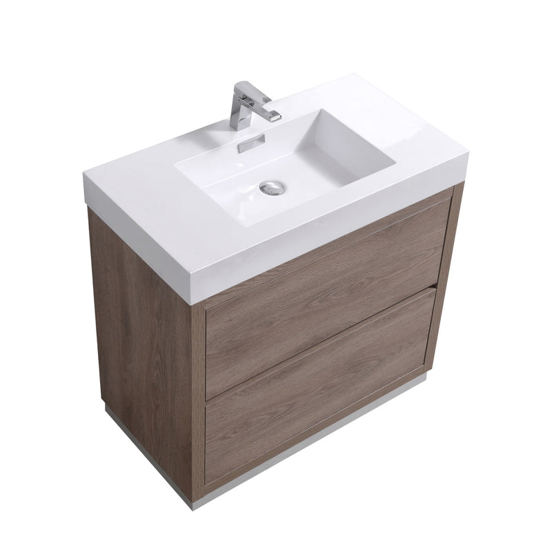 Kube Bath Bliss 36" Butternut Free Standing Modern Bathroom Vanity - FMB36-BTN