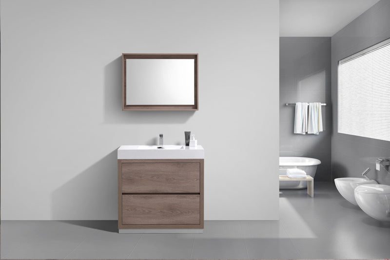 Kube Bath Bliss 36" Butternut Free Standing Modern Bathroom Vanity - FMB36-BTN