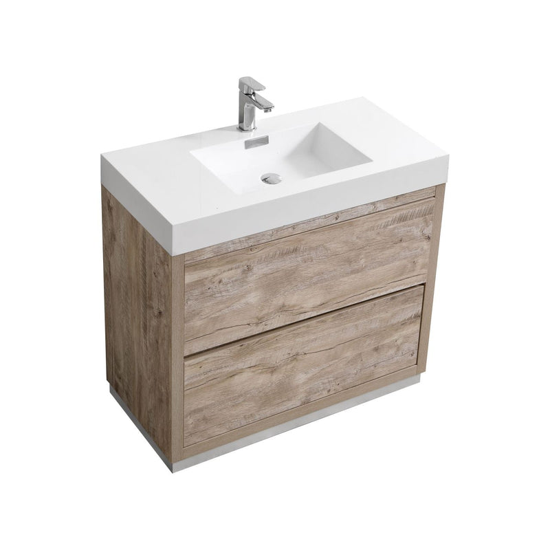 Kube Bath Bliss 36" Nature Wood Free Standing Modern Bathroom Vanity - FMB36-NW