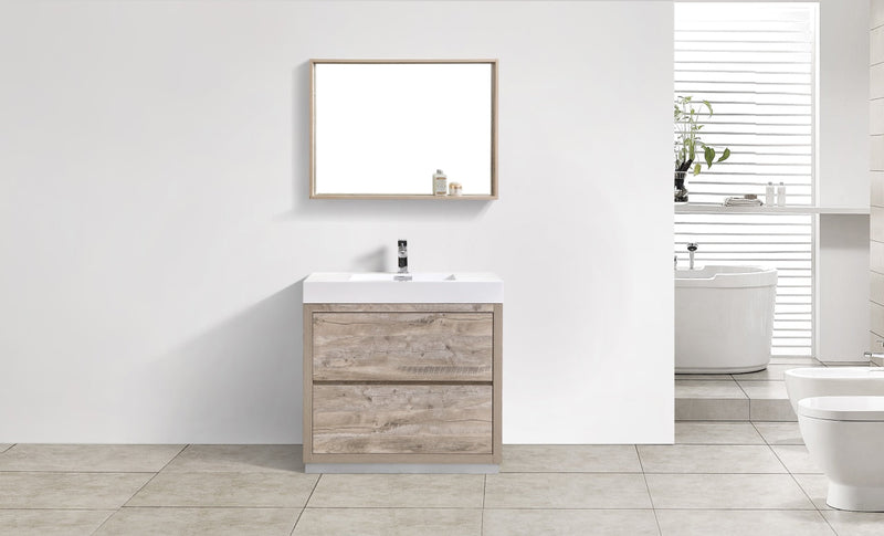 Kube Bath Bliss 36" Nature Wood Free Standing Modern Bathroom Vanity - FMB36-NW