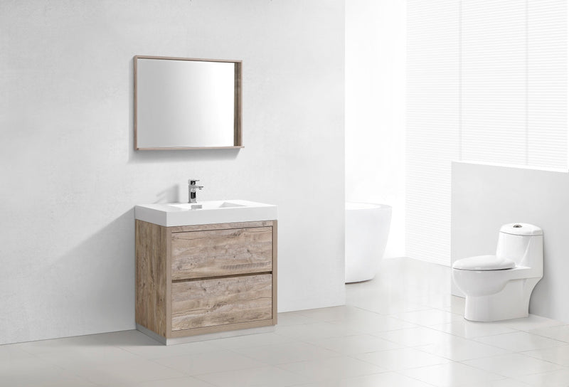 Kube Bath Bliss 36" Nature Wood Free Standing Modern Bathroom Vanity - FMB36-NW
