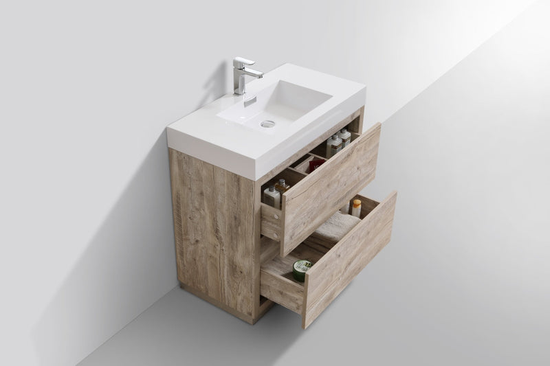 Kube Bath Bliss 36" Nature Wood Free Standing Modern Bathroom Vanity - FMB36-NW