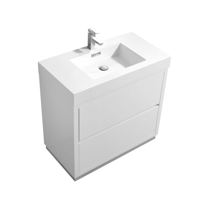 Kube Bath Bliss 36" High Gloss White Free Standing Modern Bathroom Vanity - FMB36-GW