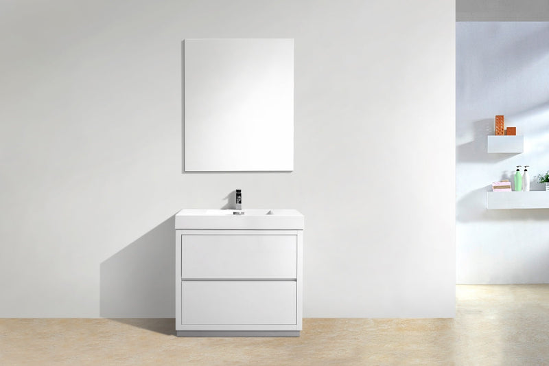 Kube Bath Bliss 36" High Gloss White Free Standing Modern Bathroom Vanity - FMB36-GW