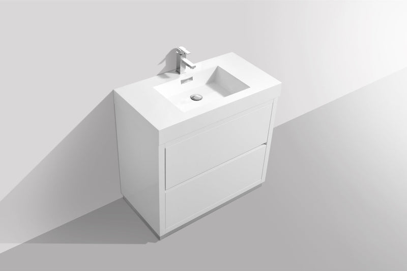 Kube Bath Bliss 36" High Gloss White Free Standing Modern Bathroom Vanity - FMB36-GW