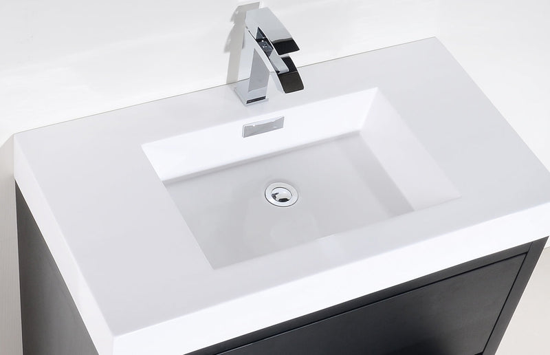 Kube Bath Bliss 40" Black Free Standing Modern Bathroom Vanity - FMB40-BK