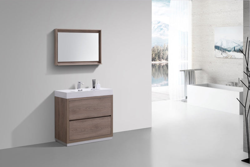 Kube Bath Bliss 40" Butternut Free Standing Modern Bathroom Vanity - FMB40-BTN