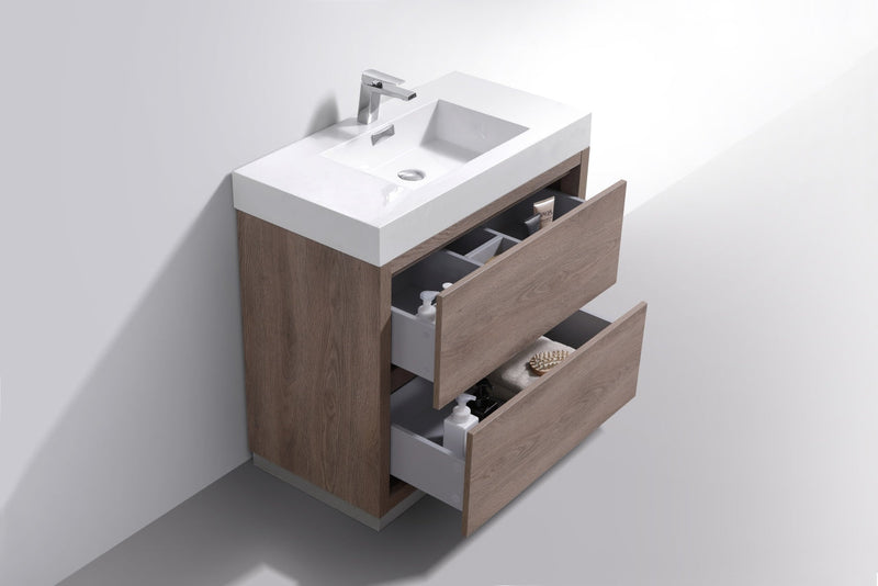 Kube Bath Bliss 40" Butternut Free Standing Modern Bathroom Vanity - FMB40-BTN