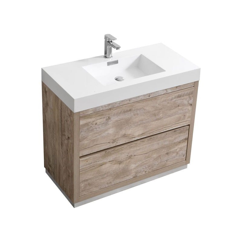 Kube Bath Bliss 40" Nature Wood Free Standing Modern Bathroom Vanity - FMB40-NW